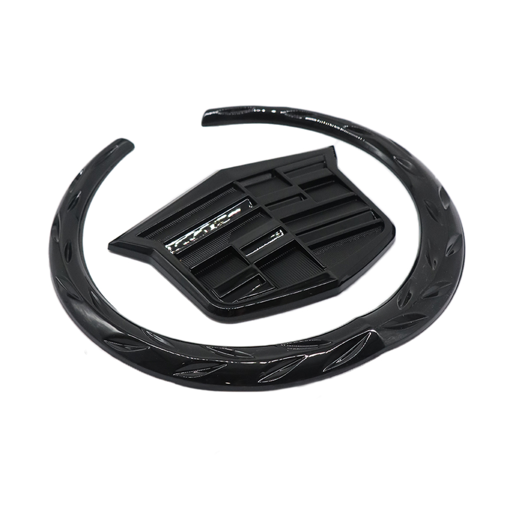 1Pc Escalade SRX CTS CT6 ATS DTS Plastic Front Grille Emblem All Black Cadillac