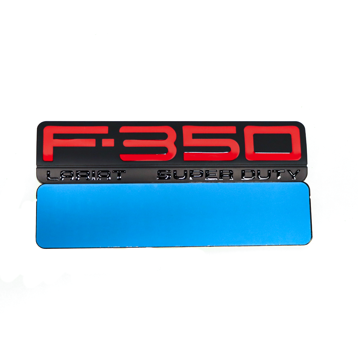 2Pcs 2005-2007 F-350 Lariat Super Duty Fender Badge ABS Red Black Ford 3D Sticker Decal Nameplate