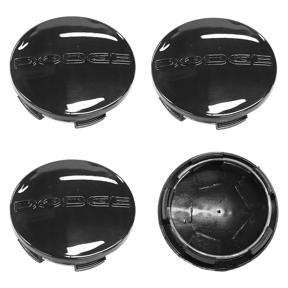 4Pcs 2005-2020 Dodge Letter ABS Wheel Center Caps Gloss Black 1SK35DX8AA