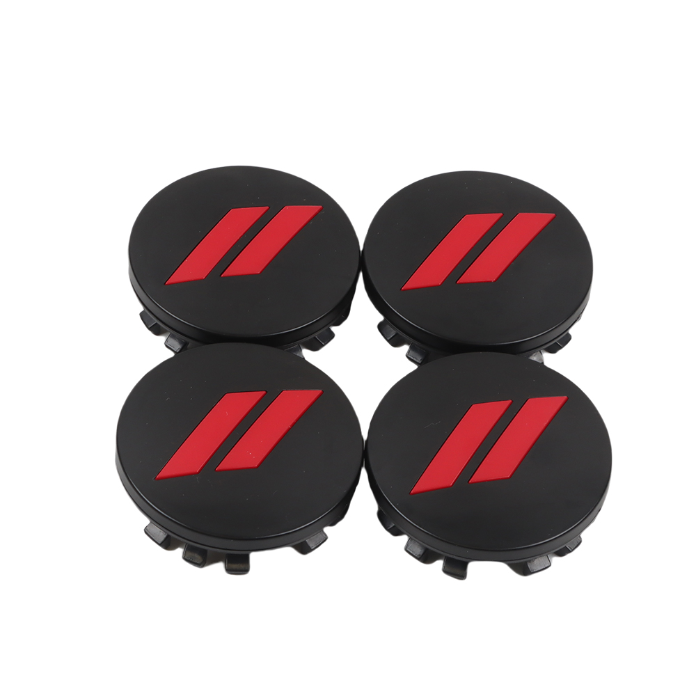 2008-2022 Challenger Durango Matte Black Red Slash Wheel Center Caps ABS Dodge 6CZ27RXFAA