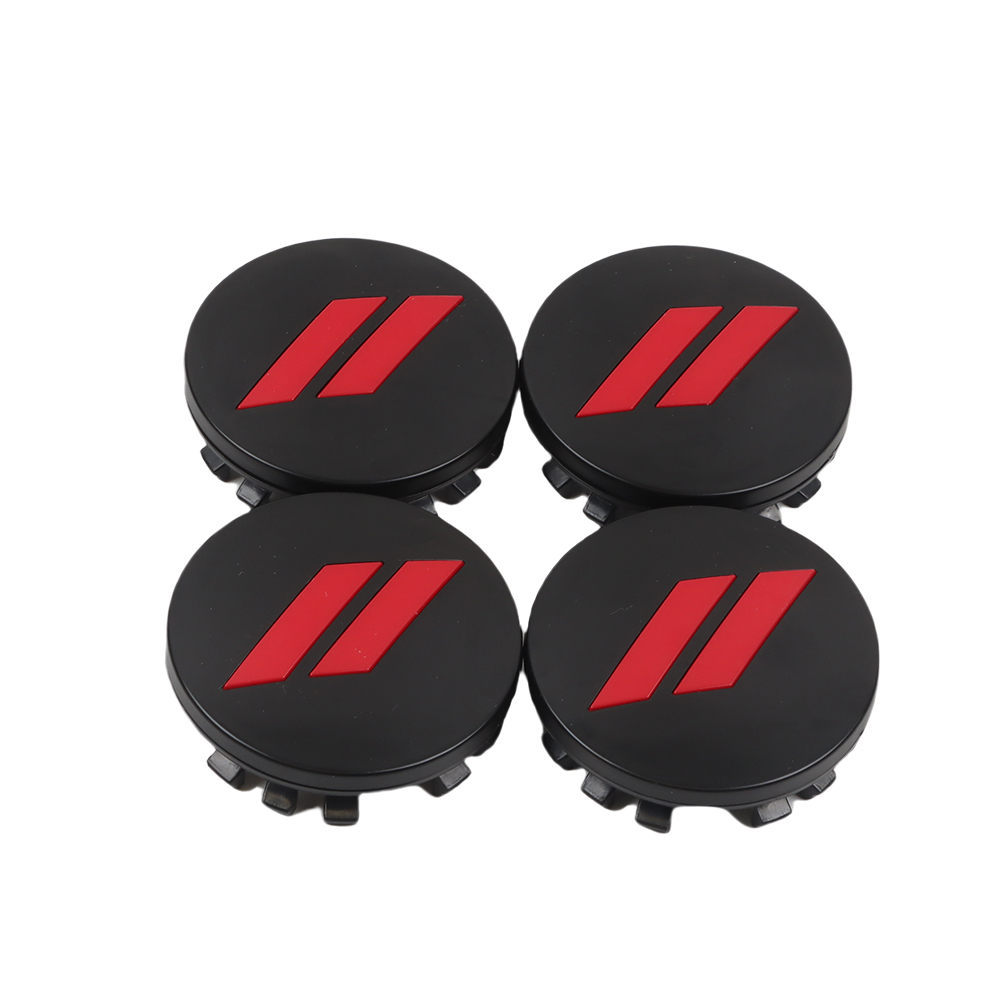 2008-2022 Challenger Durango Matte Black Red Slash Wheel Center Caps ABS Dodge 6CZ27RXFAA