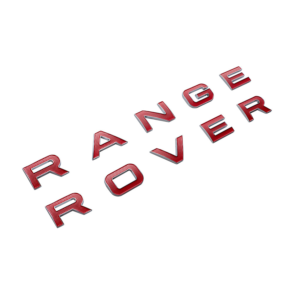 1pc Range Rover Plastic Front Hood / Rear Tailgate Letters Glossy Red Land Rover 