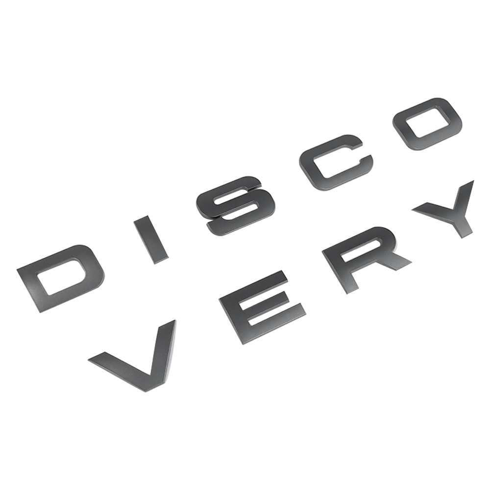 1pc Discovery Plastic Front Hood / Rear Tailgate Letters Sticker Dark Gray Land Rover 