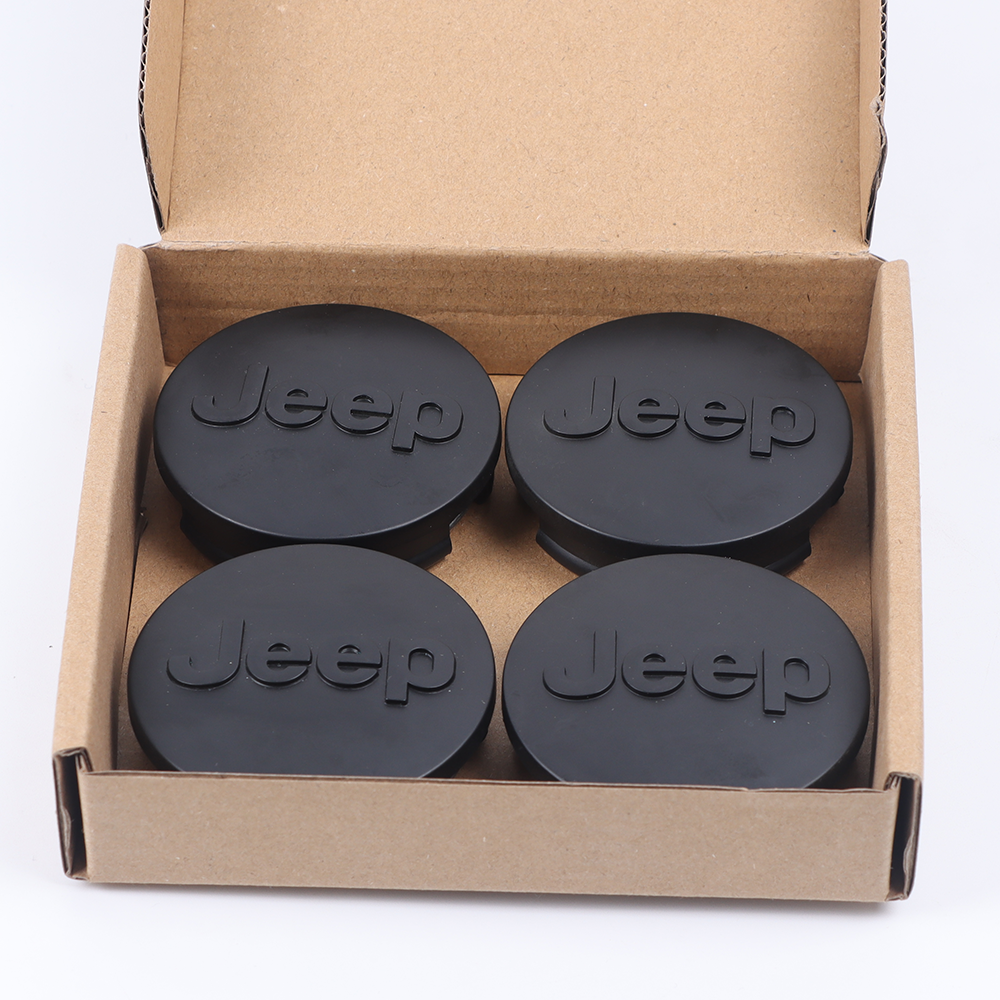 4Pcs 2012-2015 Grand Cherokee Wrangler Compass ABS Plastic Wheel Center Caps Matte Black Jeep 1LB77DD5AB