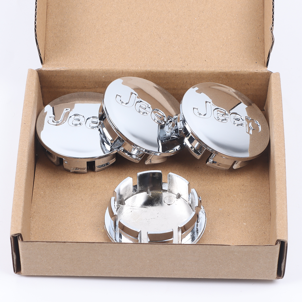 4Pcs 2002-2011 Grand Cherokee Wrangler Liberty ABS Plastic Wheel Center Caps Gloss Chrome 52090402AA Jeep 55mm