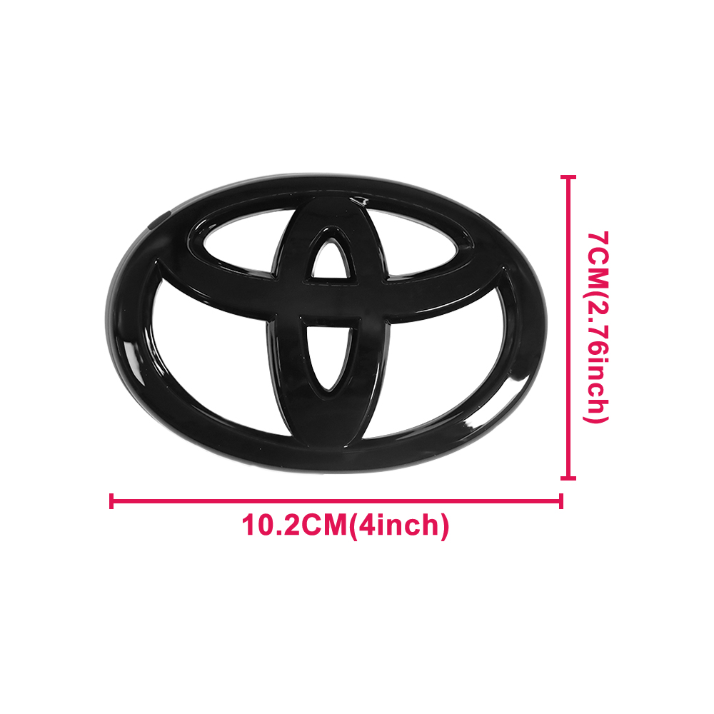 1PC 2010-2022 Corolla Scion Avalon FJ Cruiser ABS Plastic 3D Raised Rear Tailgate Overlay Emblem Gloss Black Toyota
