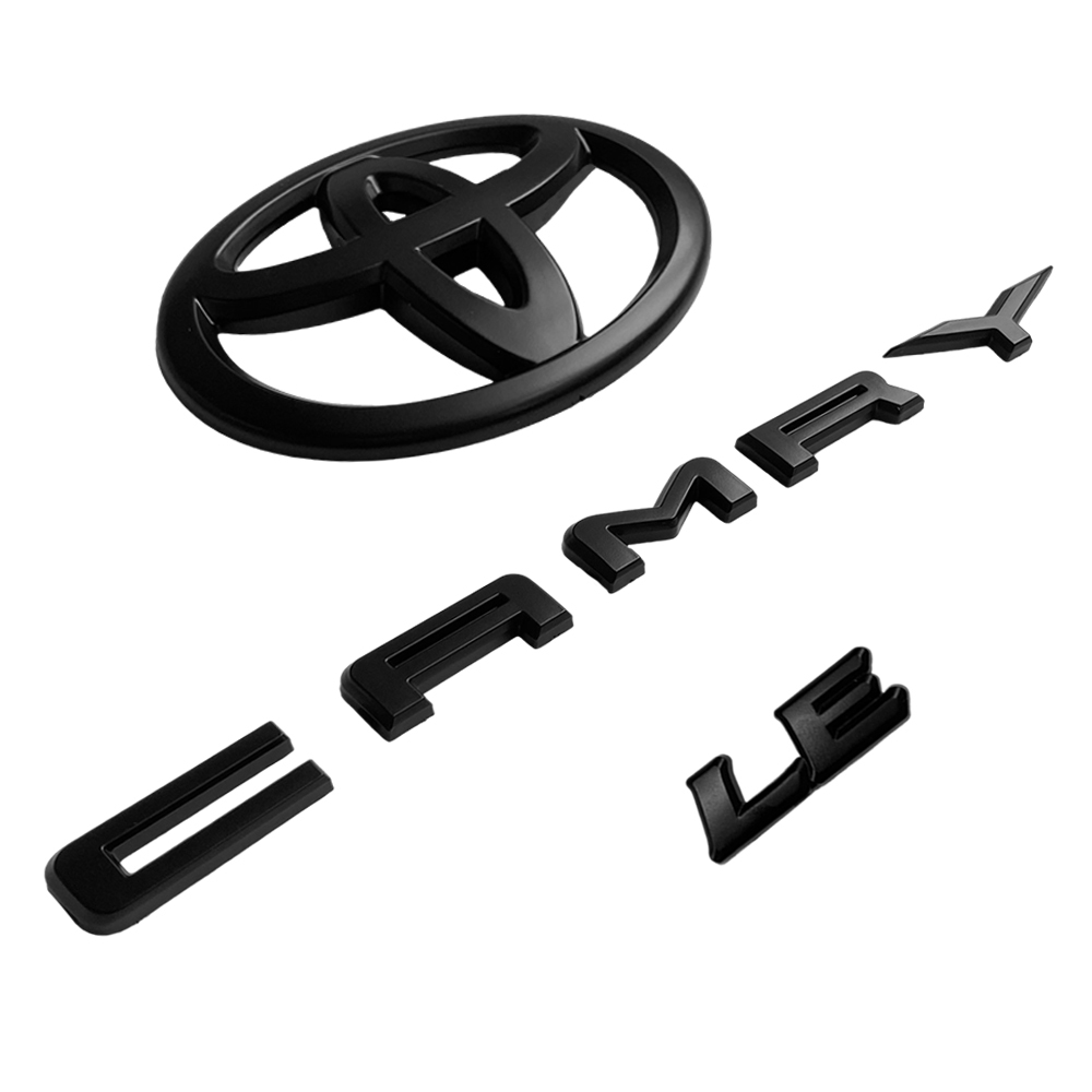 3PCS 2018-2024 CAMRY LE Emblem Overlay Matte Black Rear Cover Toyota 