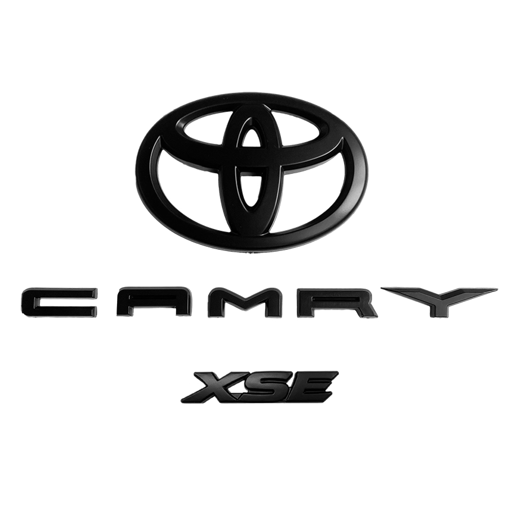 3PCS 2018-2024 CAMRY XSE Emblem Overlay Matte Black Rear Cover Toyota 