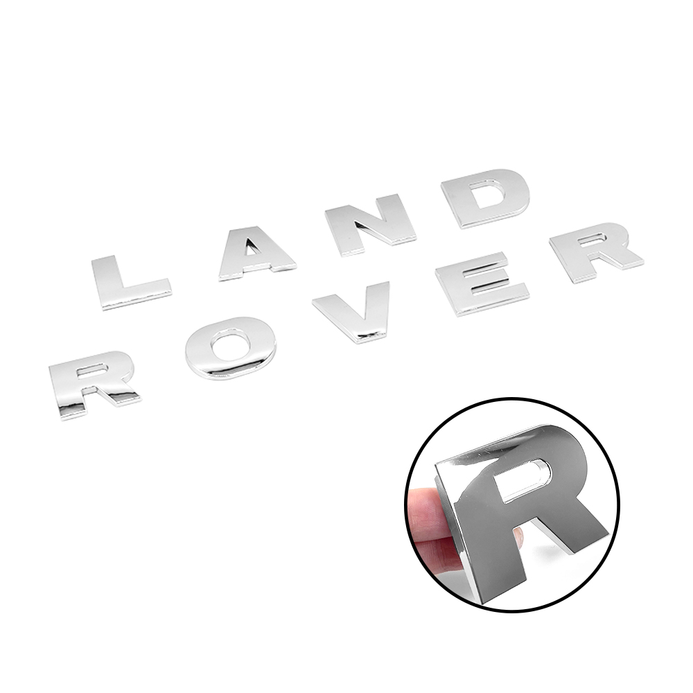 1pc 1989-2004 Land Rover Plastic Front Hood Letters Sticker Glossy Silver Land Rover 