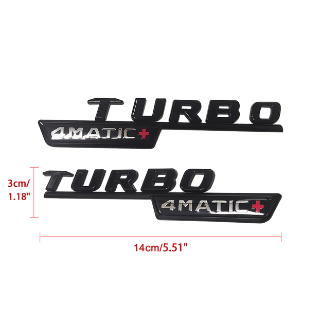 2PCS For AMG E53 CLS53 GLE53 GT53 TURBO 4MATIC+ Plus Fender Badge Gloss Black Mercedes-Benz A 247 817 47 00