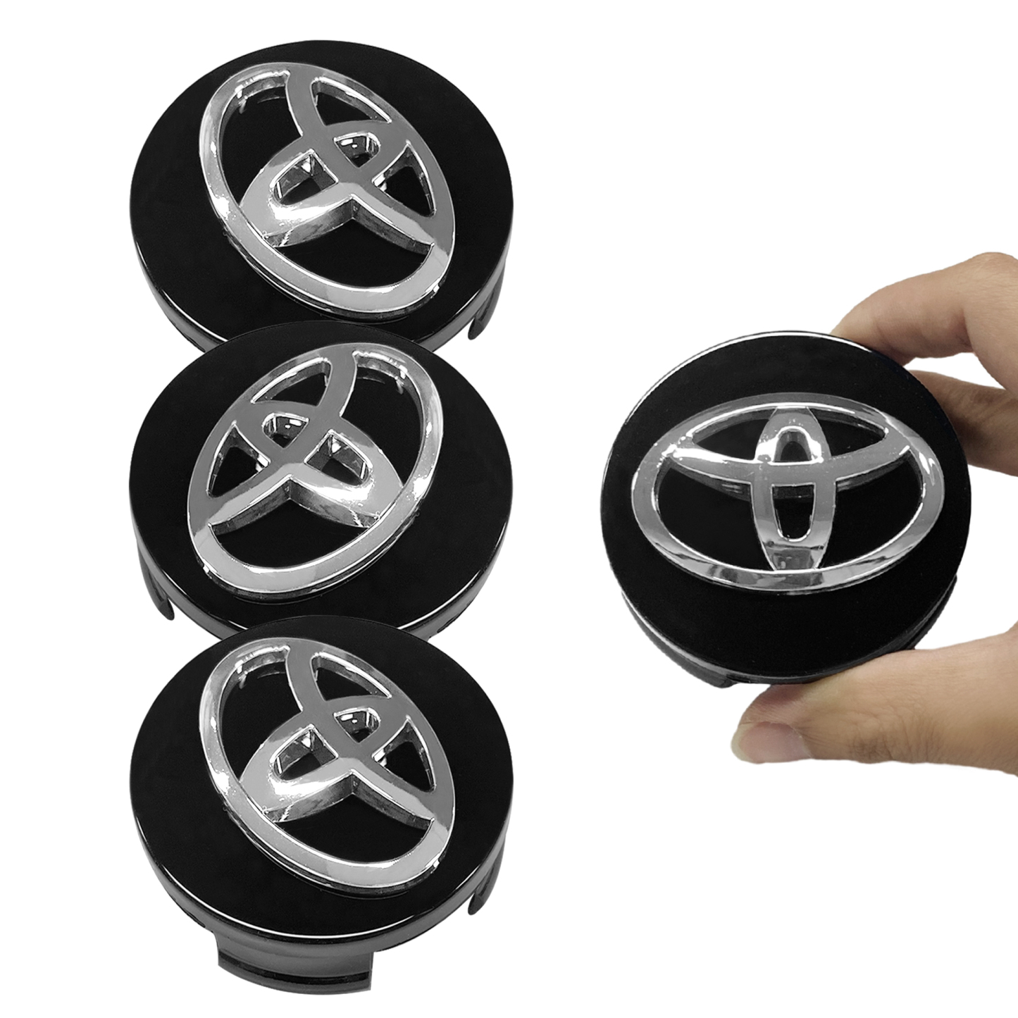 4pcs 2011-2020 Camry Plastic Wheel Center Hub Caps 62mm Black Chrome Toyota 42603-08020