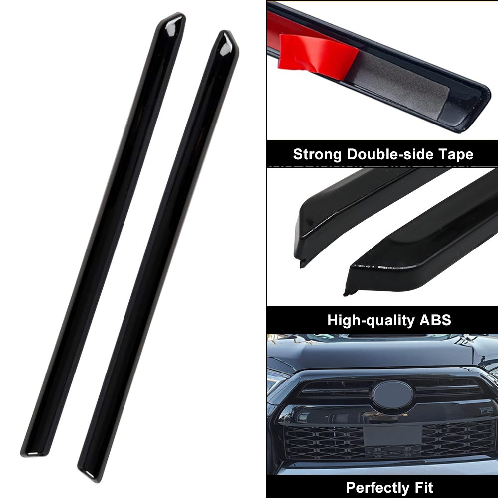 2PCS 2020-2023 4Runner ABS Plastic Front Grill Trim Insert Strip Gloss Black Toyota