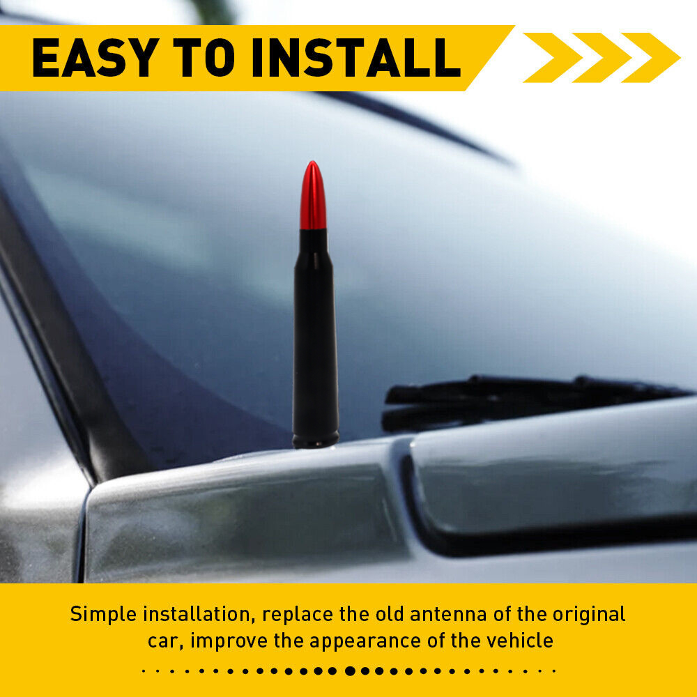 5.5 Inch Bullet Antenna Mast Power Style Exterior Decor For 1996-2023 Ford F150 F250 Super Duty