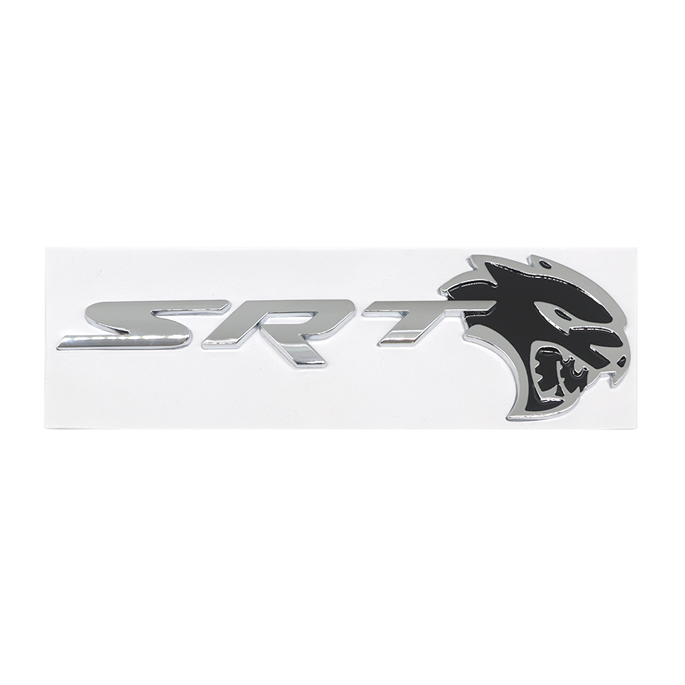 Chrome Black For SRT Hellcat Devil Cat Right Left Fender Side Emblem Badge Decal