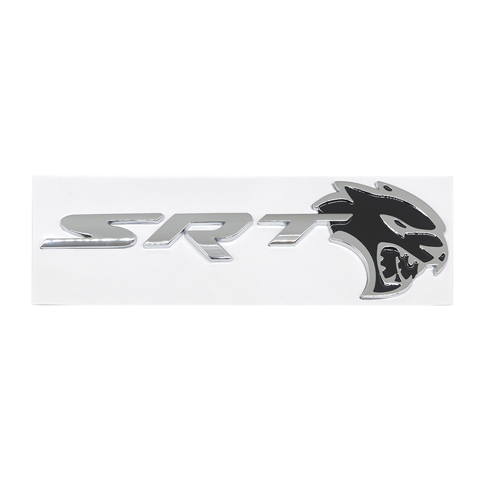 Chrome Black For SRT Hellcat Devil Cat Right Left Fender Side Emblem Badge Decal