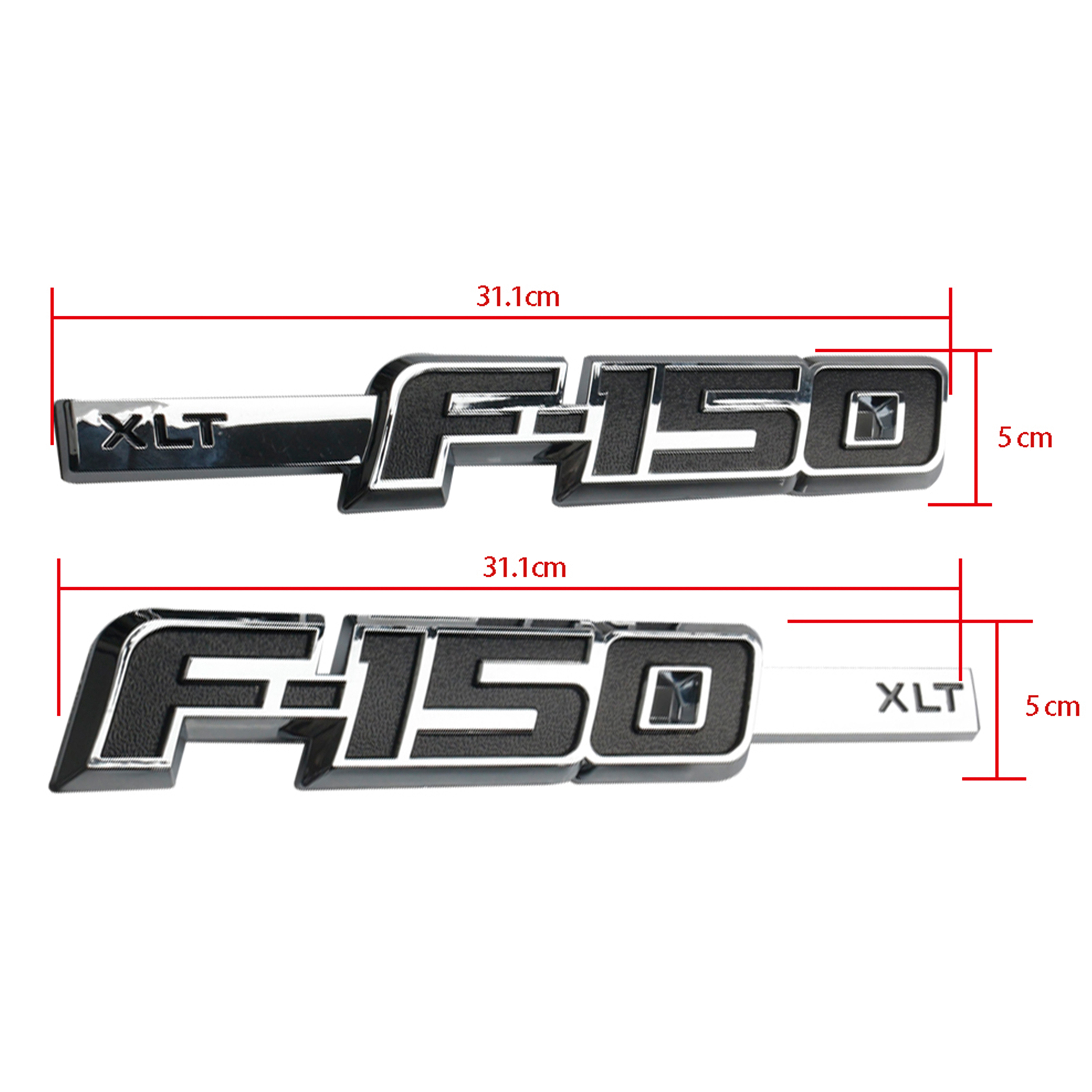 Ford F-150 XLT 2009-2014 Drivers Side Fender emblems Badges Door Letters 3D Raised Sticker Decal Nameplate 2PCS SET