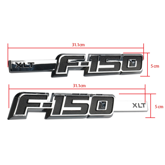 Ford F-150 XLT 2009-2014 Drivers Side Fender emblems Badges Door Letters 3D Raised Sticker Decal Nameplate 2PCS SET