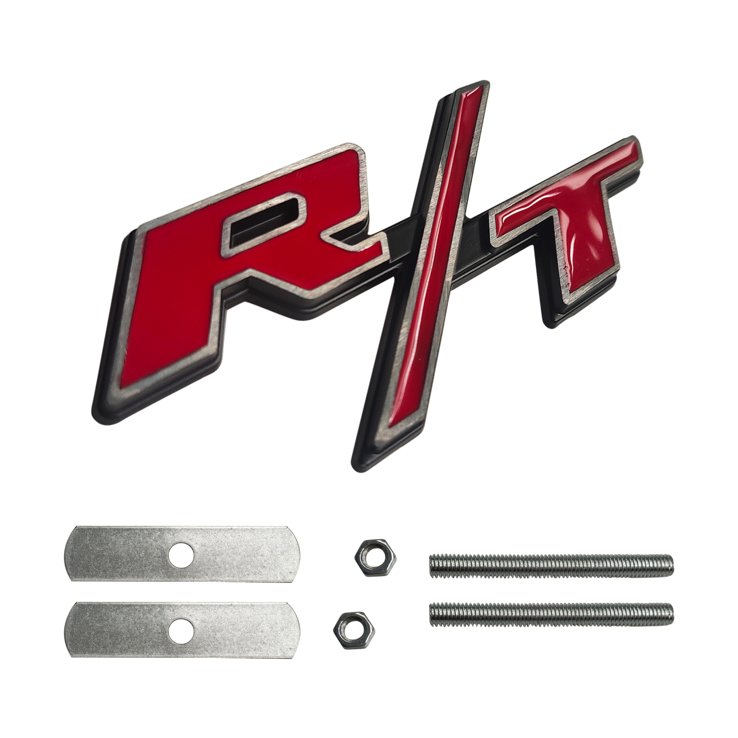 Dodge Charger Challenger RT Front Grill Emblems R/T Grille Badge Nameplate Decoration W/ Screw Red Black Silver