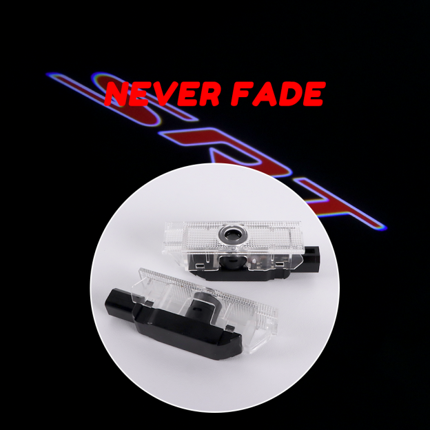 2PCS Challenger SRT 2008-2023 Quartz Glass Never Fade Ghost LED Door Step Courtesy Shadow Lights Red Dodge