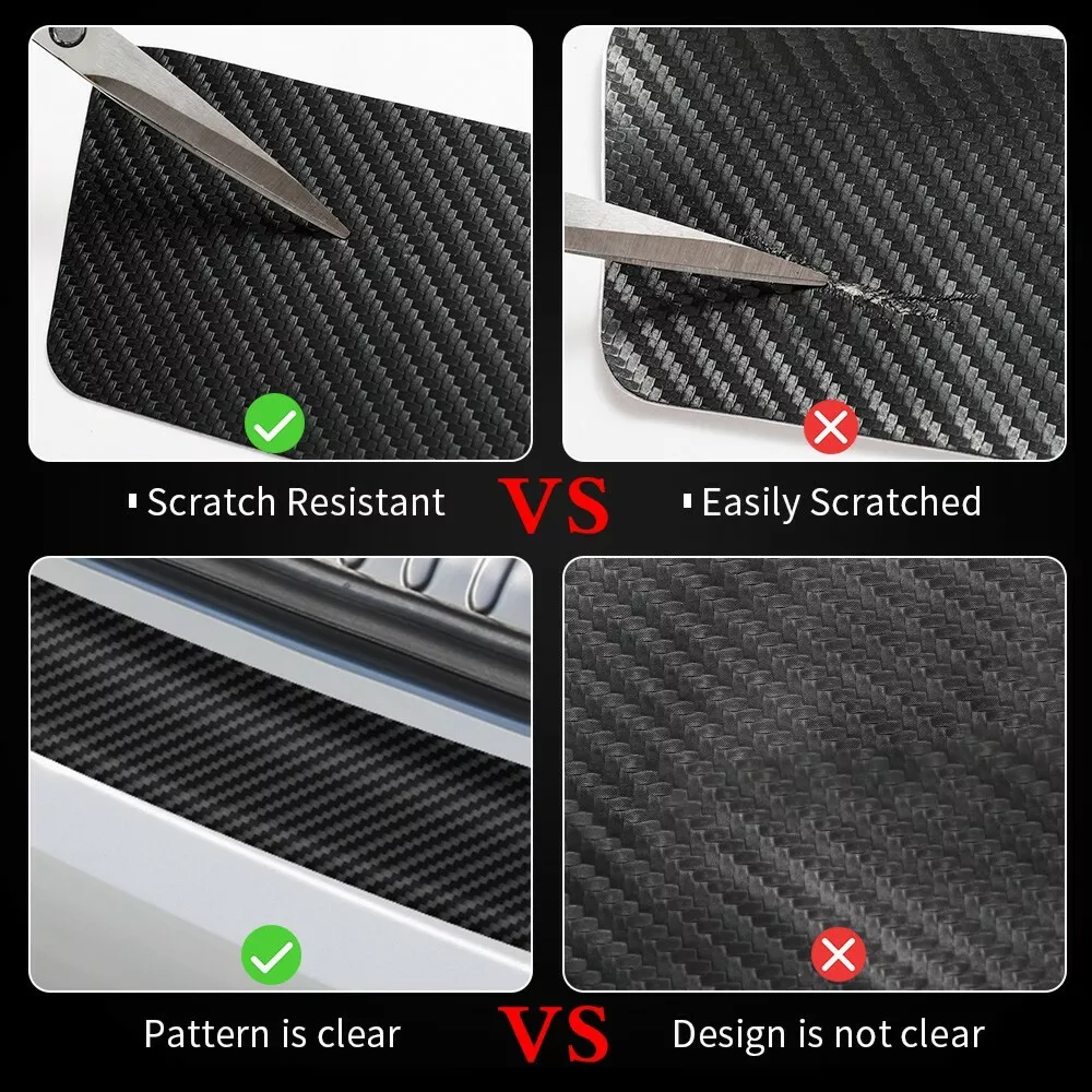 12PCS Accord Carbon Fiber Door Sill Cover Protector Black Red Honda