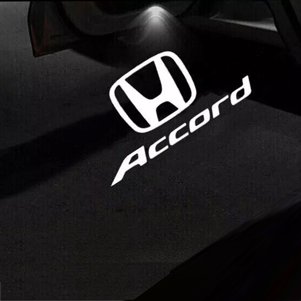 2pcs For 2014-2022 Accord PC&Aluminum Alloy Car LED Door Courtesy Puddle projector Light White Honda