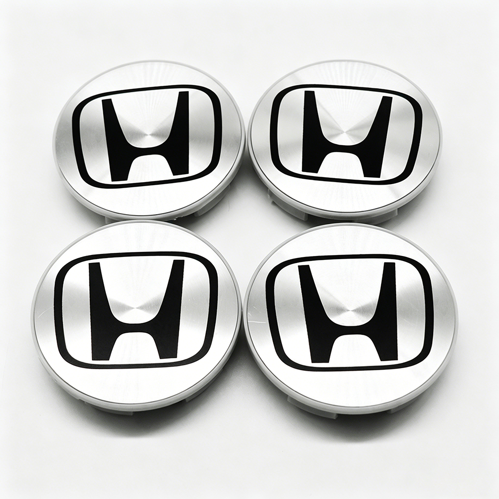 4Pcs 1999-2015 Civic Metal Wheel Hub Rim Center Caps Matte Silver Honda 44732SA9AA00