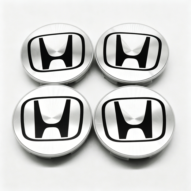 4Pcs 1999-2015 Civic Metal Wheel Hub Rim Center Caps Matte Silver Honda 44732SA9AA00