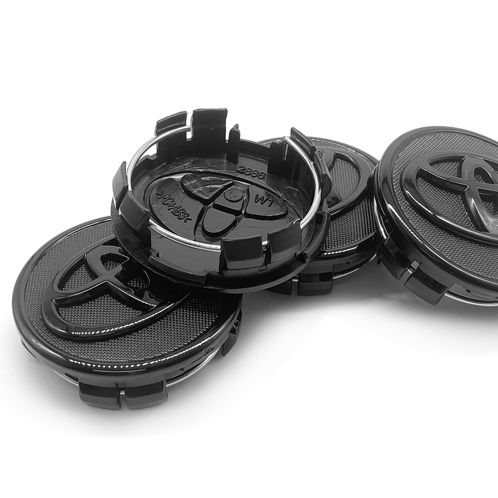 FIT FOR TOYOTA SET OF 4 BLACK 57mm/2.24in Wheel Center Caps
