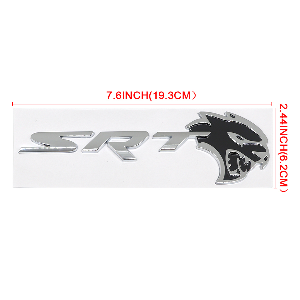 Chrome Black For SRT Hellcat Devil Cat Right Left Fender Side Emblem Badge Decal