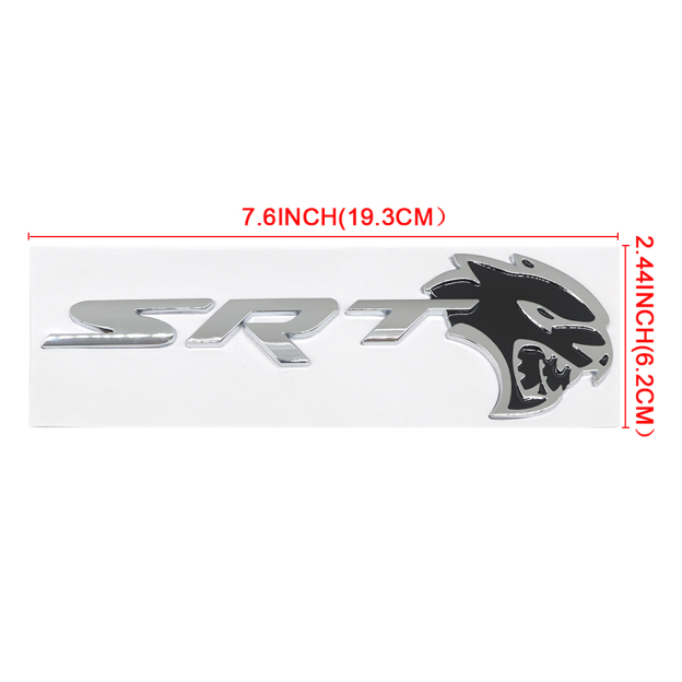 Chrome Black For SRT Hellcat Devil Cat Right Left Fender Side Emblem Badge Decal