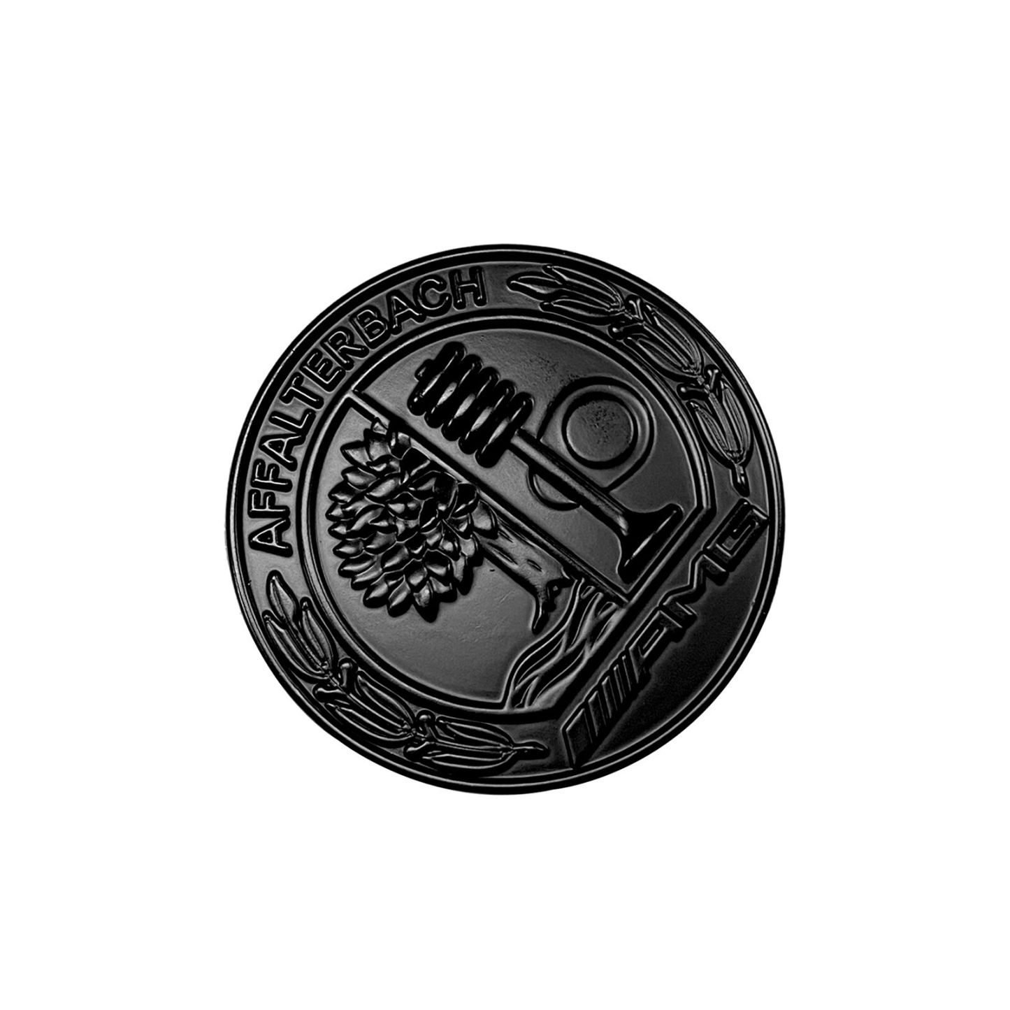 Mercedes Benz Affalterbach AMG Emblem Matte BLACK Apple Tree Flat 57mm 3D Front Hood Round Badge