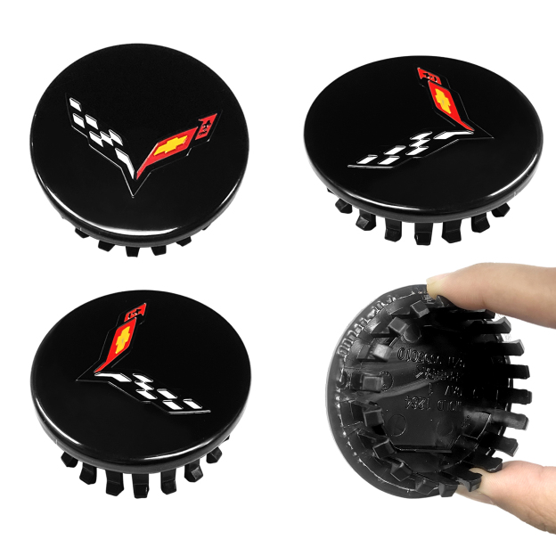 Gloss Black 68mm Wheel Center Cap for Chevrolet Corvette C6 2005-2013 | OE# 9595010