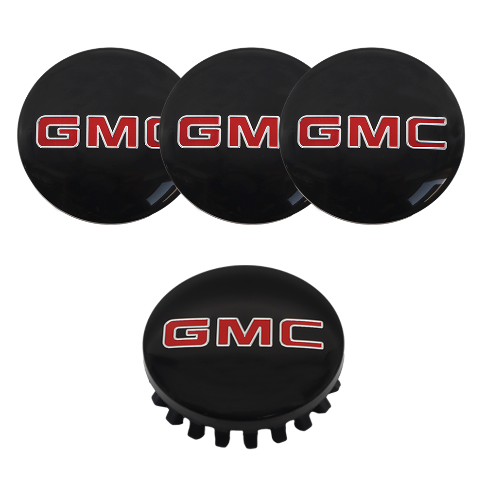 Black & Red 83mm Center Cap for GMC Sierra, Yukon & Chevrolet Silverado, Tahoe | OE# 22837060
