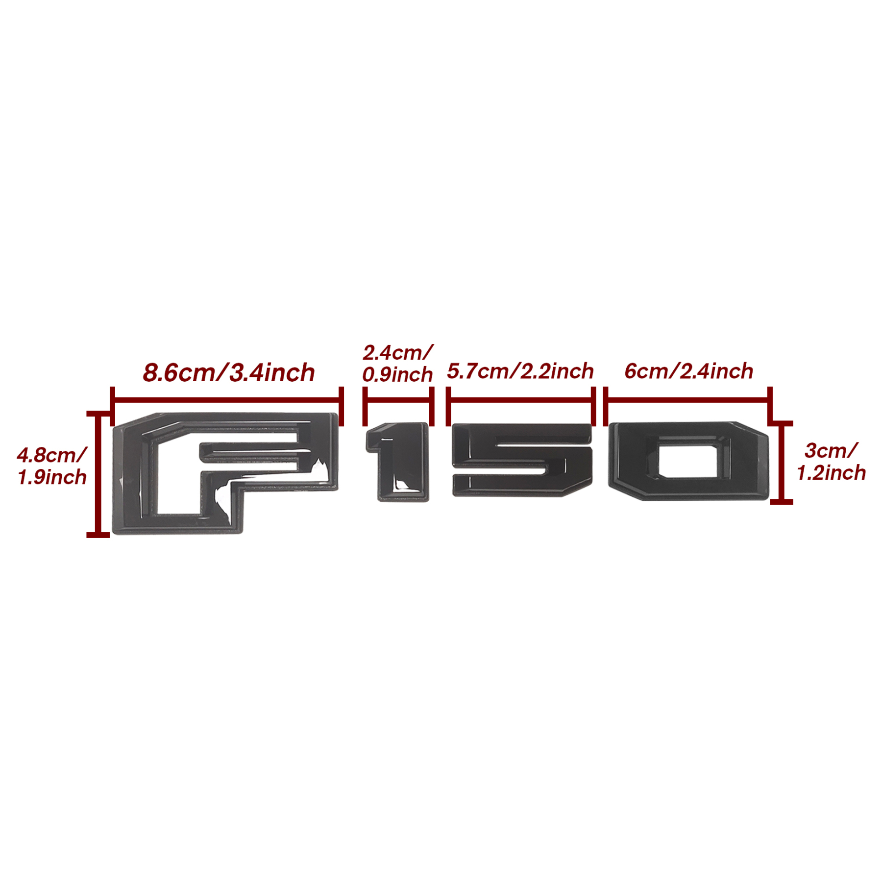 2015- 2016 F-150 3D Rear Trunk Tailgate ABS Letter Gloss Black Ford HL3Z-9942528-AA