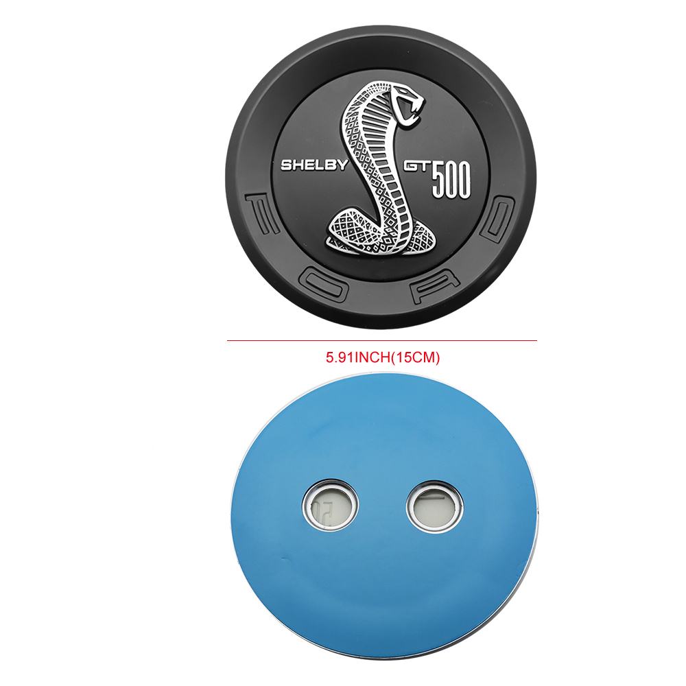 Universal Shelby GT500 Round Badge Black 5.9"/15cm Adhesive Badge Ford