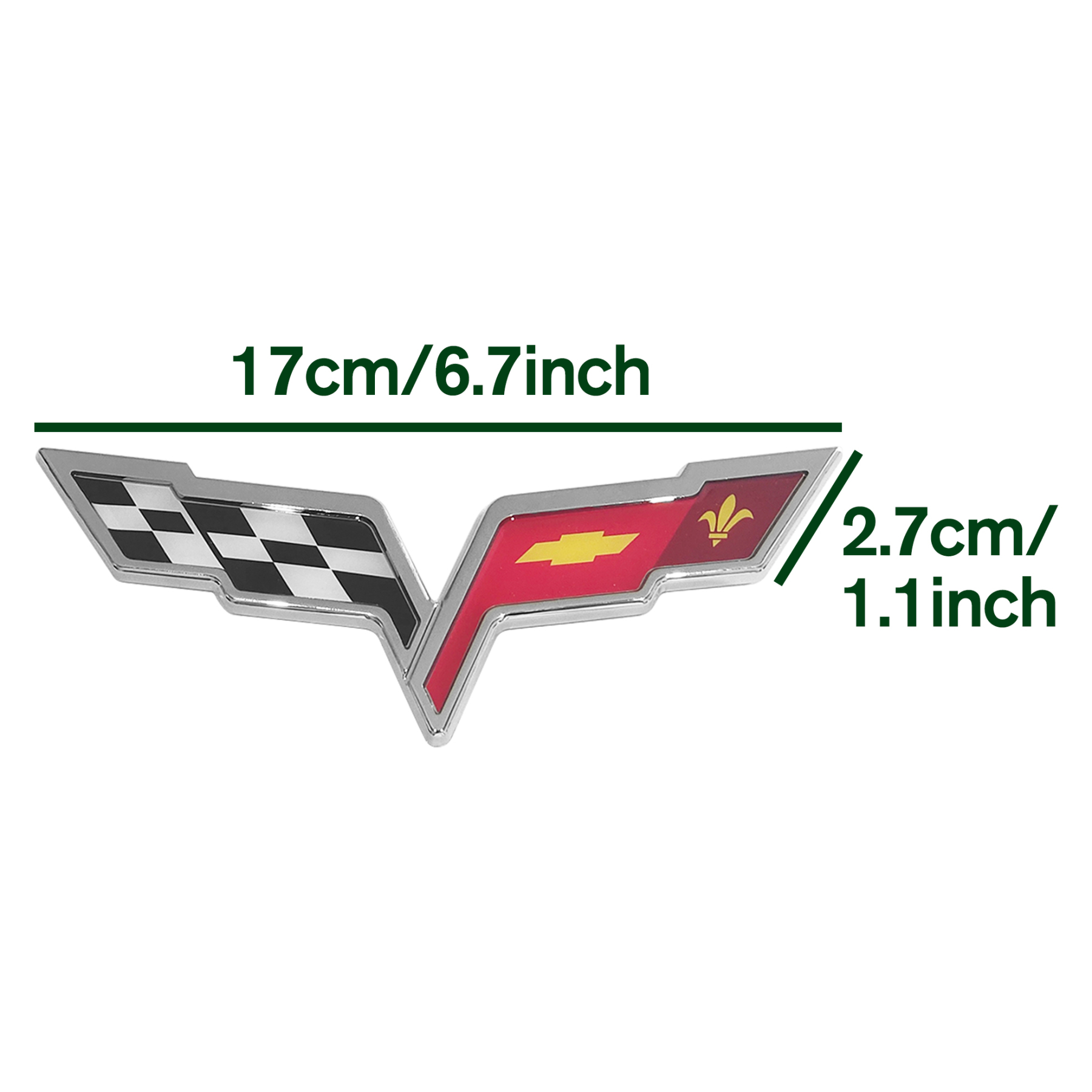 1pcs 2005-2013 C6 Corvette Plastic Front Hood Rear Crossed Flags Badge Chrome Sport Chevrolet 22901567 22901568