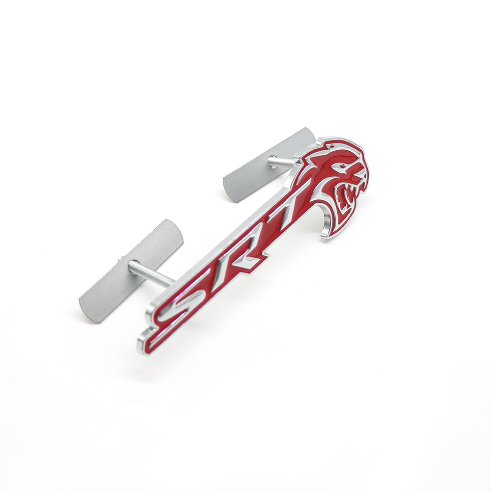 2018-2026 Charger Durango Hellcat SRT Metal Front Grille Badge Red Chrome Dodge Decal Nameplate