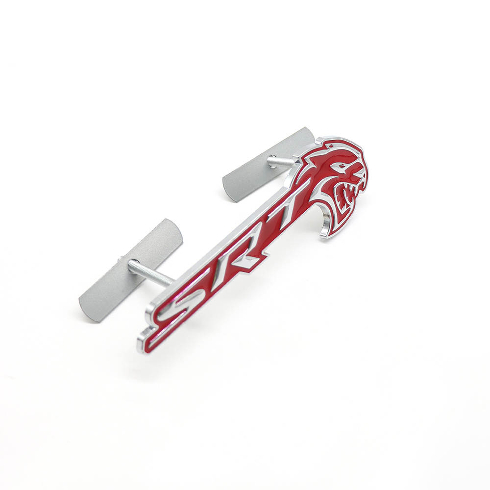 2018-2026 Charger Durango Hellcat SRT Metal Front Grille Badge Red Chrome Dodge Decal Nameplate