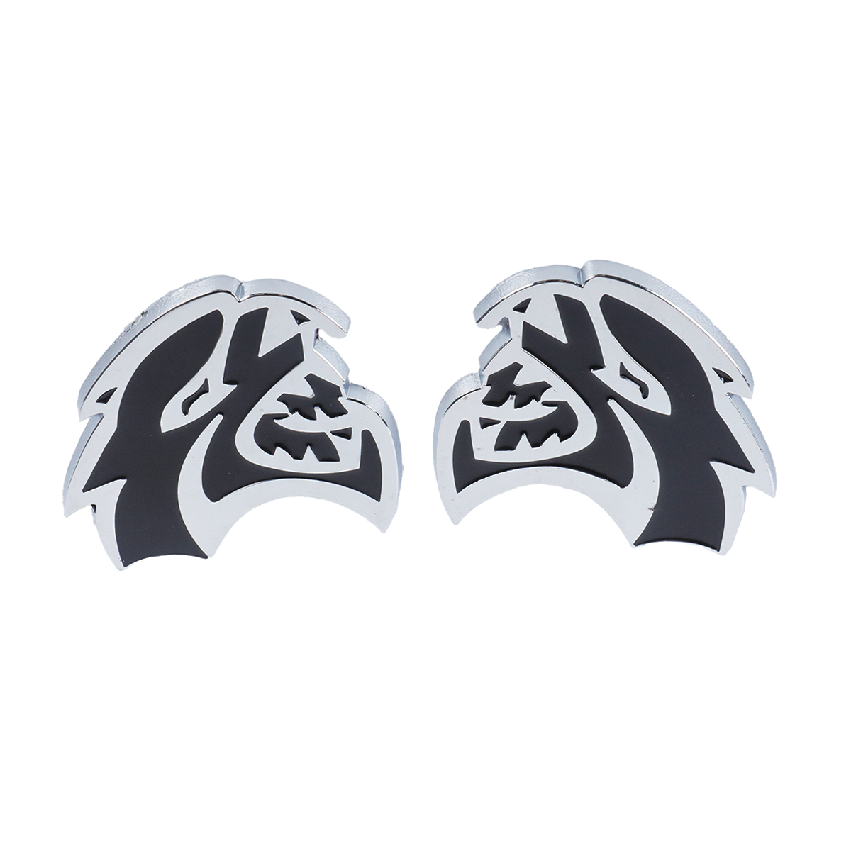 2Pcs 2015-2019 Charger Challenger ABS Hellcat Badge Black Chrome Dodge Devilcat Decal Nameplate