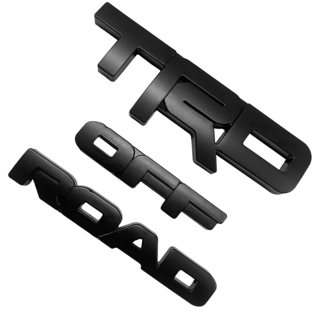 2PCS 2014-2024 4Runner TRD OFF ROAD ABS Plastic Overlay Side Door Letter Matte Black Toyota 00016-89707