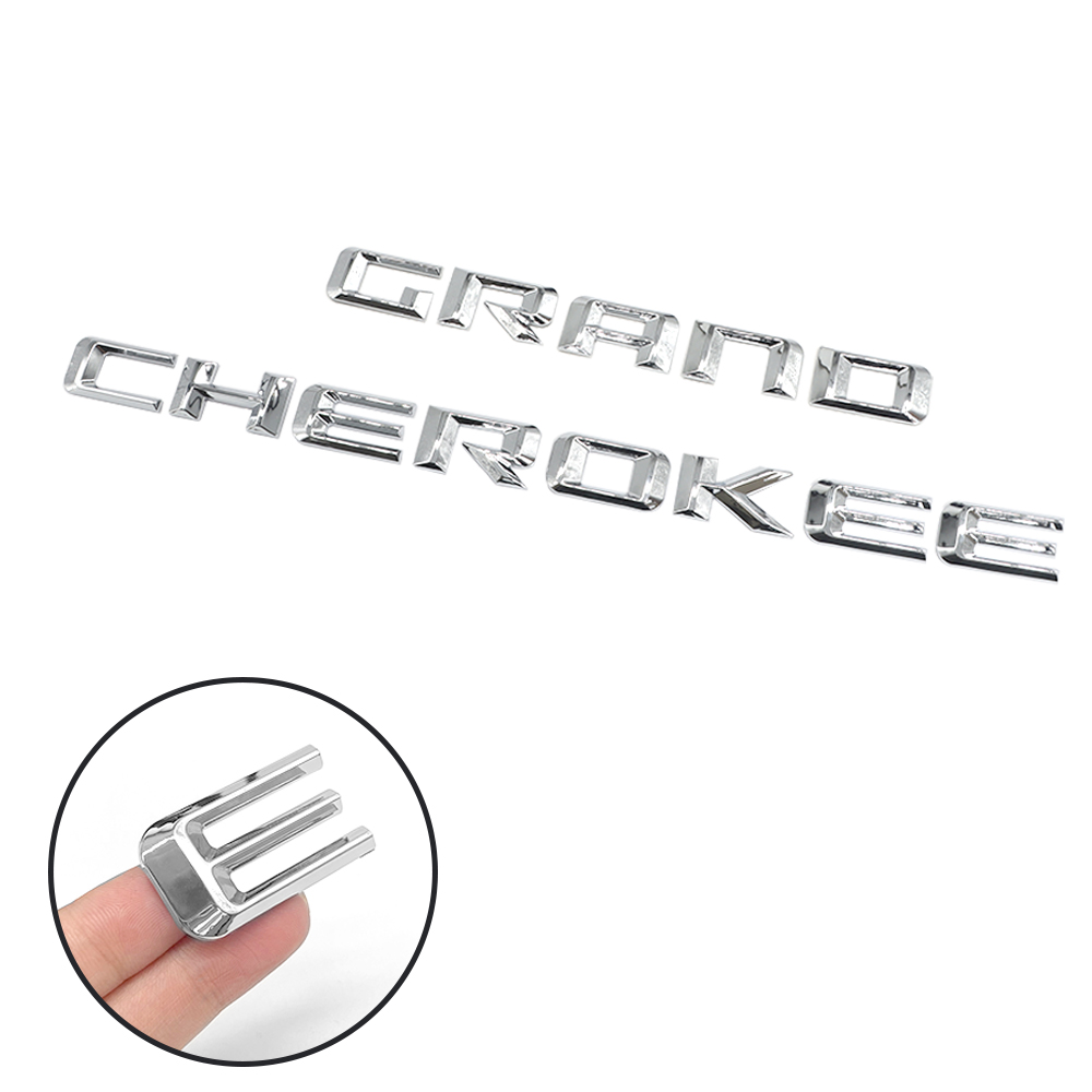 1Pc 2014-2016 Grand Cherokee Plastic Door Letters Left Right Chrome Jeep 