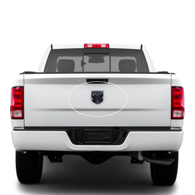2Pcs 2013-2018 Ram 1500 2500 3500 ABS Front Grille&Tailgate Emblem Gloss Black Dodge Ram Skull Head Front Hood&Rear Trunk Decal