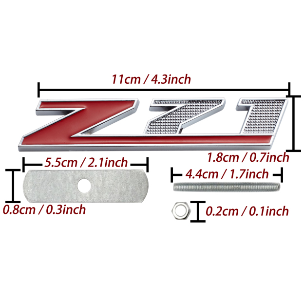 1PC Silverado Tahoe Colorado Suburban Zinc Alloy Z71 Front Grille Badge Bolt On Chevrolet