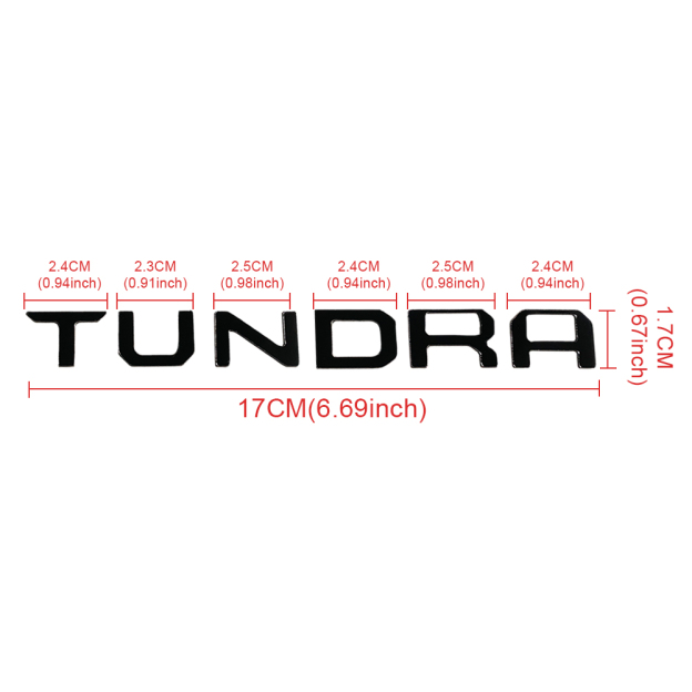 1Pc 2022-2026 Tundra Acylic Front Dashboard Letters Black Toyota