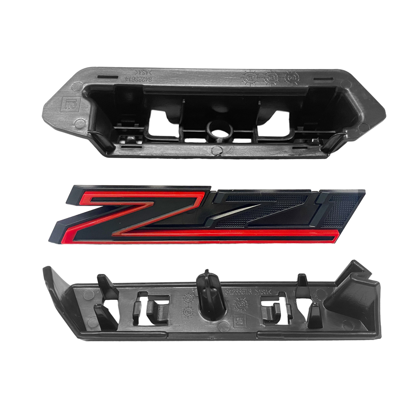 2019-2021 Silverado 1500 Plastic Front Grille Z71 Emblem Black Red 84384428