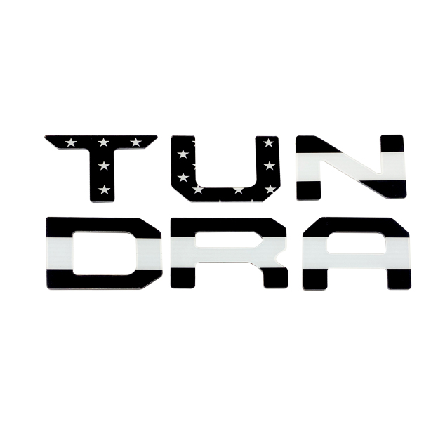 1Pc 2022-2026 Tundra Acylic Rear Trunk Tailgate Letters Black USA Flag Toyota