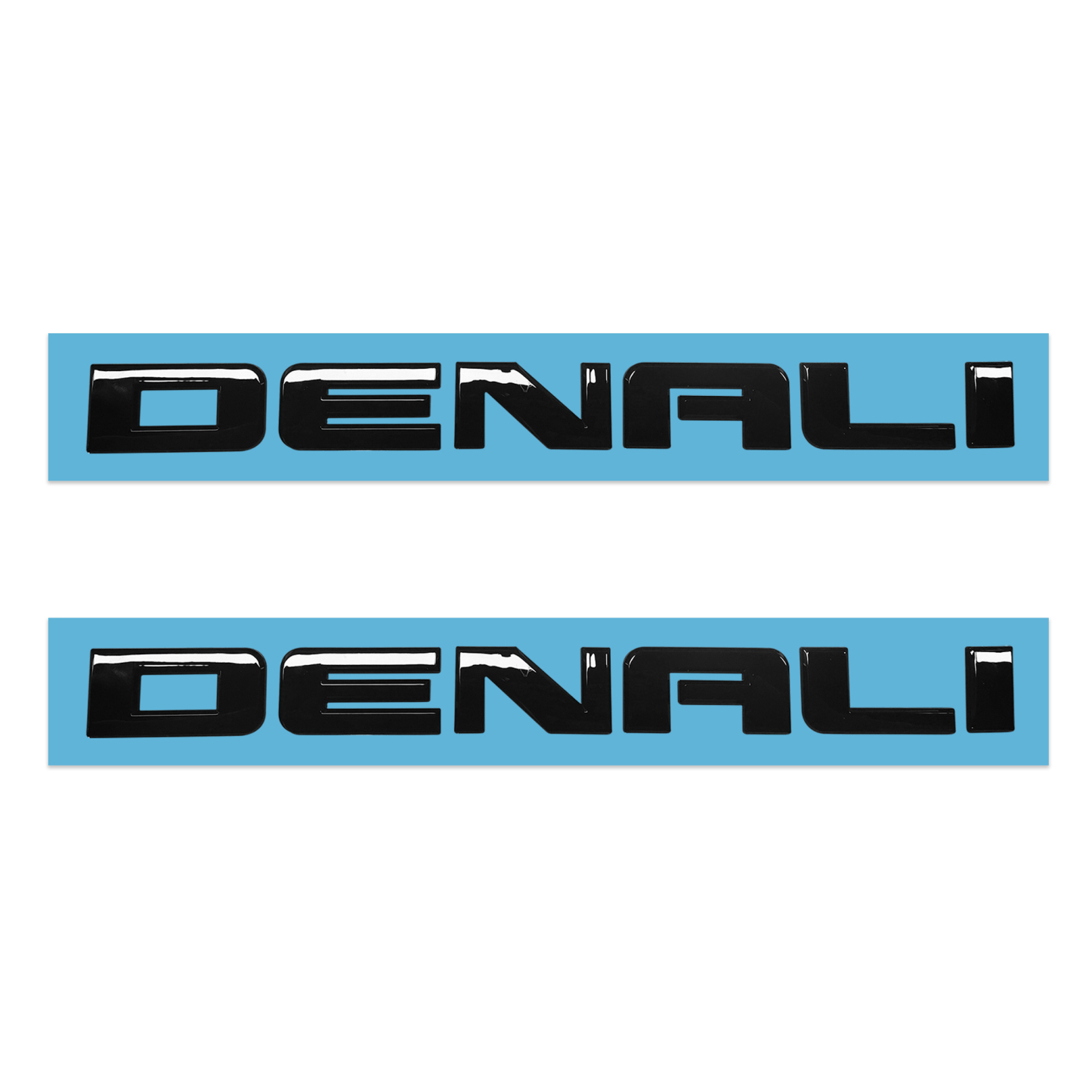 2Pcs 2017-2020 Canyon Sierra Terrain Plastic Door Tailgate Denali Letter Gloss Black GMC