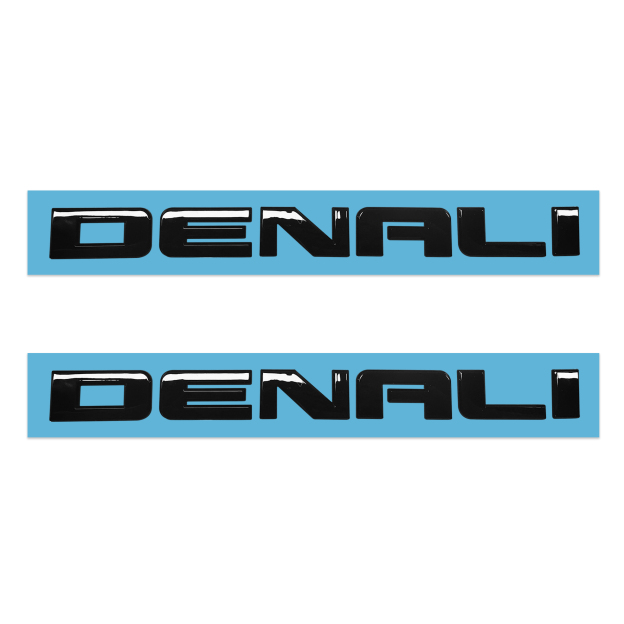 2Pcs 2017-2020 Canyon Sierra Terrain Plastic Door Tailgate Denali Letter Gloss Black GMC