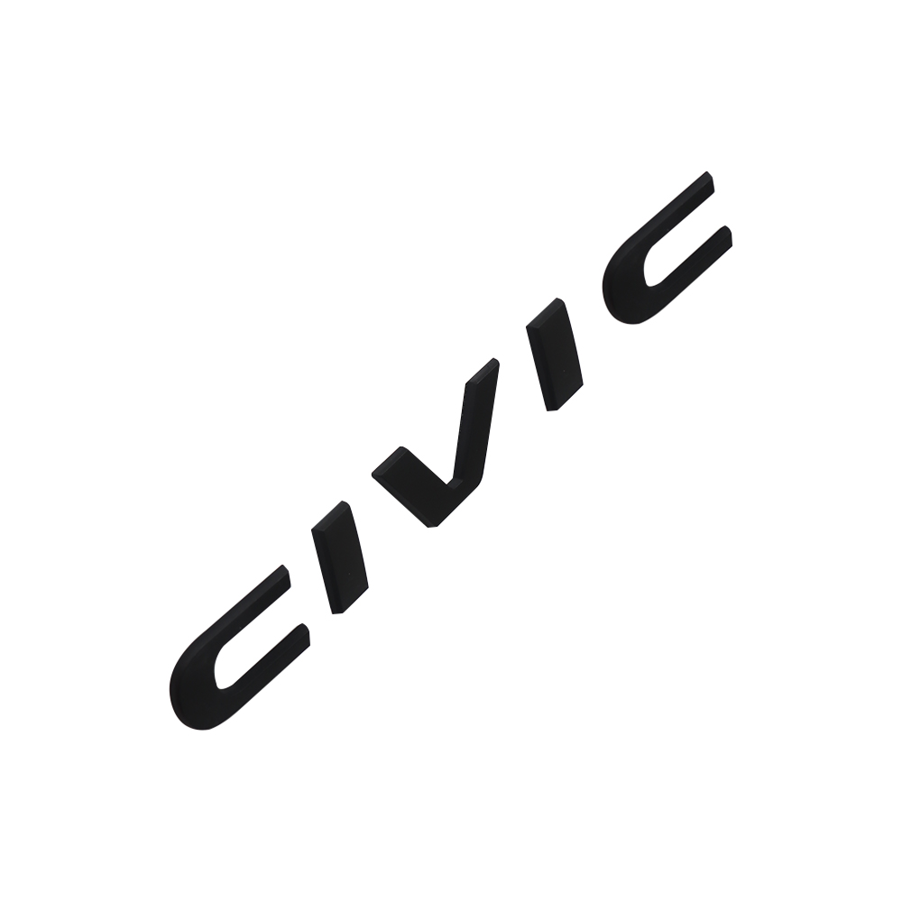 1Pcs 2015-2021 Civic ABS Plastics Rear Adhesive Letter Matte Black Honda 75722-TBA-A00