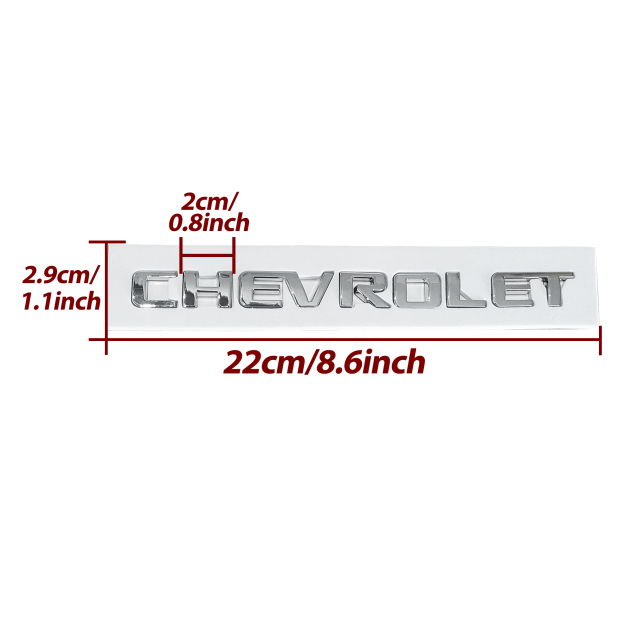 1Pc Silverado Tahoe Suburban Plastic Rear Tailgate Letter Gloss Silver Chevrolet